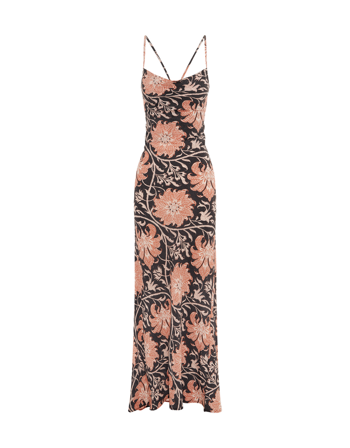 Boteh Indira Silk bias Slip Dress I Designer floral maxi dresses