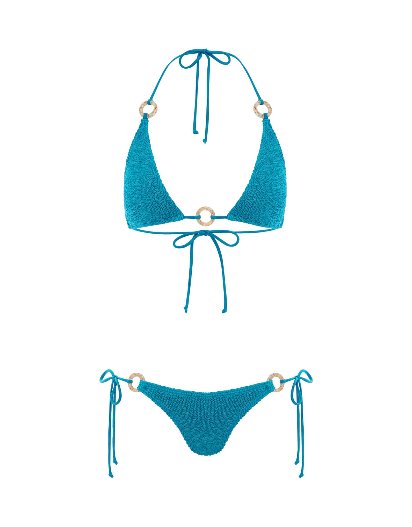 Bond Eye Swimwear Ring Ingrid Triangle Bikini Top Ocean