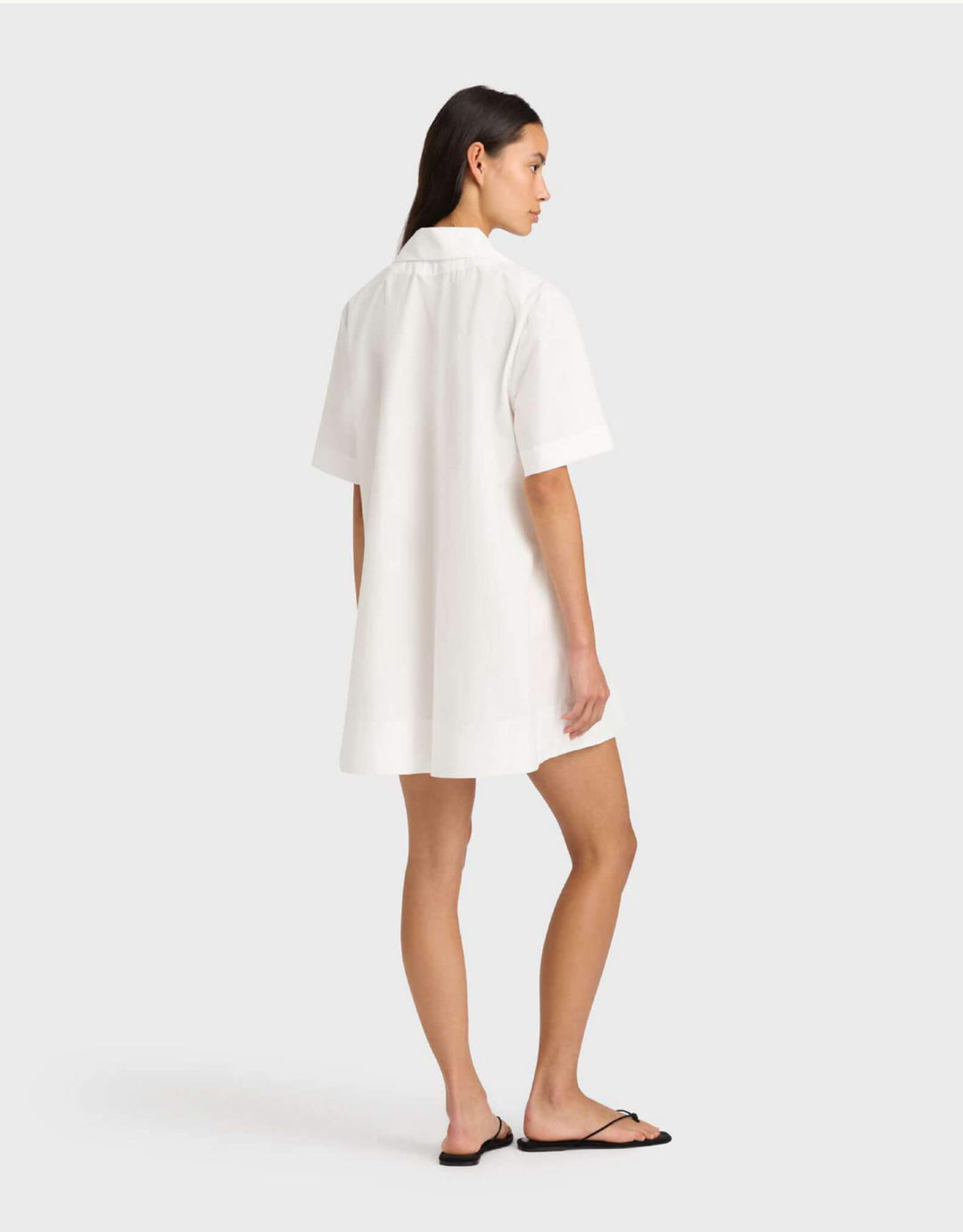 Bondi Born Kyoto short sleeve mini dress in white, back