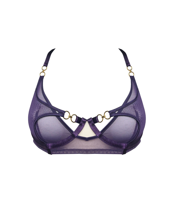 Bordelle Retta Balconette Bra Deep Purple - Luxury Designer Lingerie