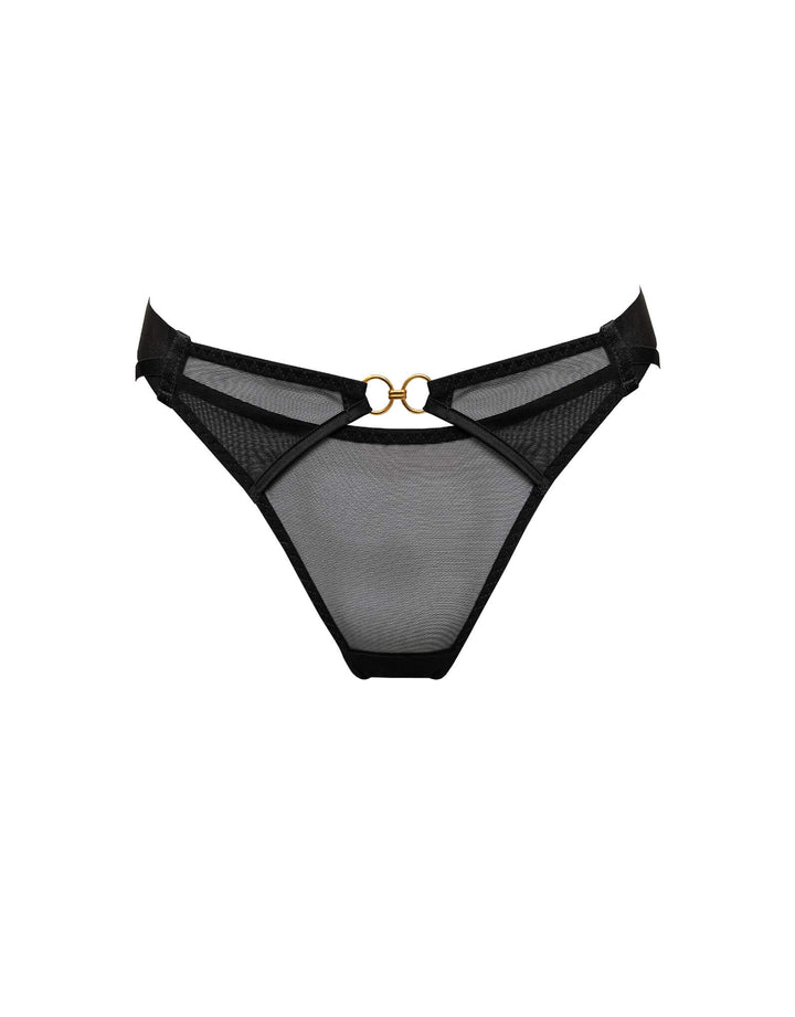 Bordelle Retta Open Back Brief Black - Designer Luxury Lingerie