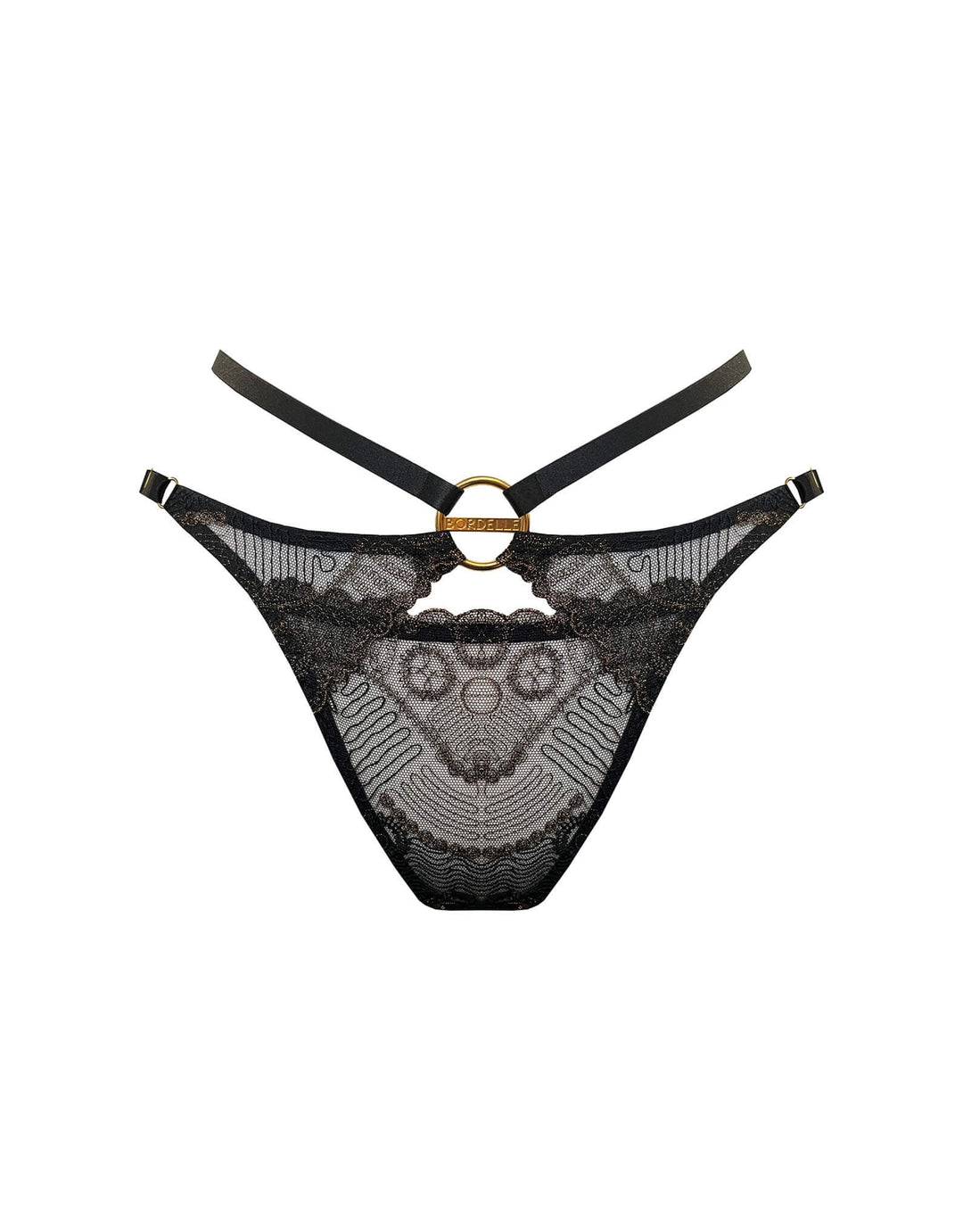 Bordelle Tierra Open Back Brief Black - Luxury Seductive Lingerie