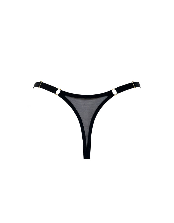 Bordelle Tierra Thong Black - Luxury High End Lingerie