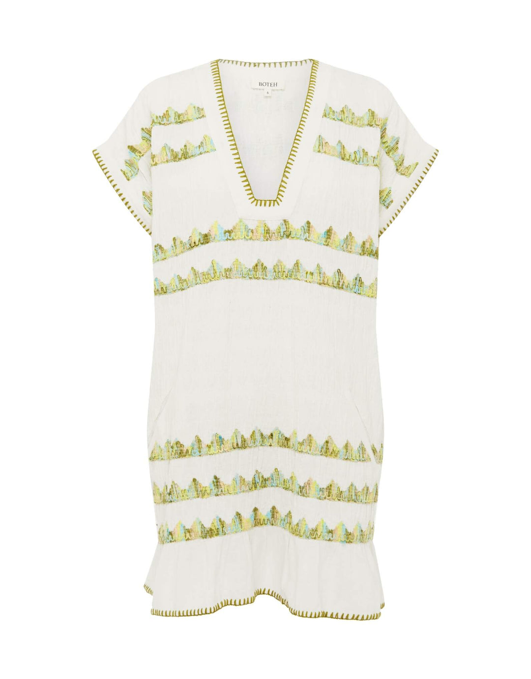 Boteh Hera Tunic Mini Dress in Coconut