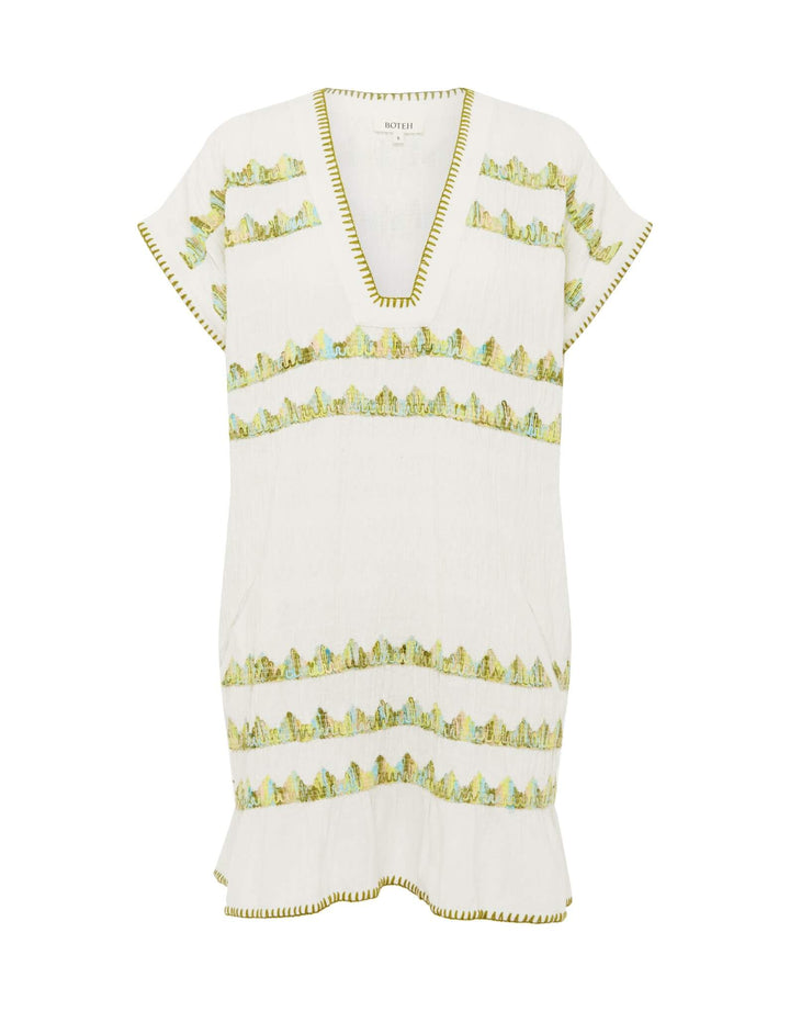 Boteh Hera Tunic Mini Dress in Coconut