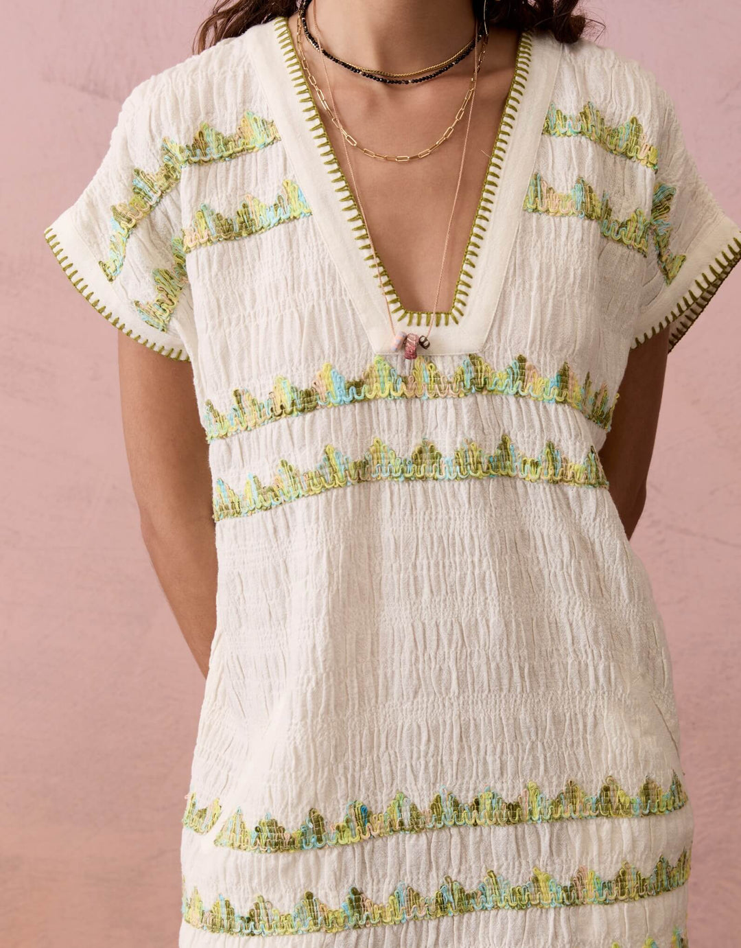 Boteh Hera Tunic Mini Dress in Coconut