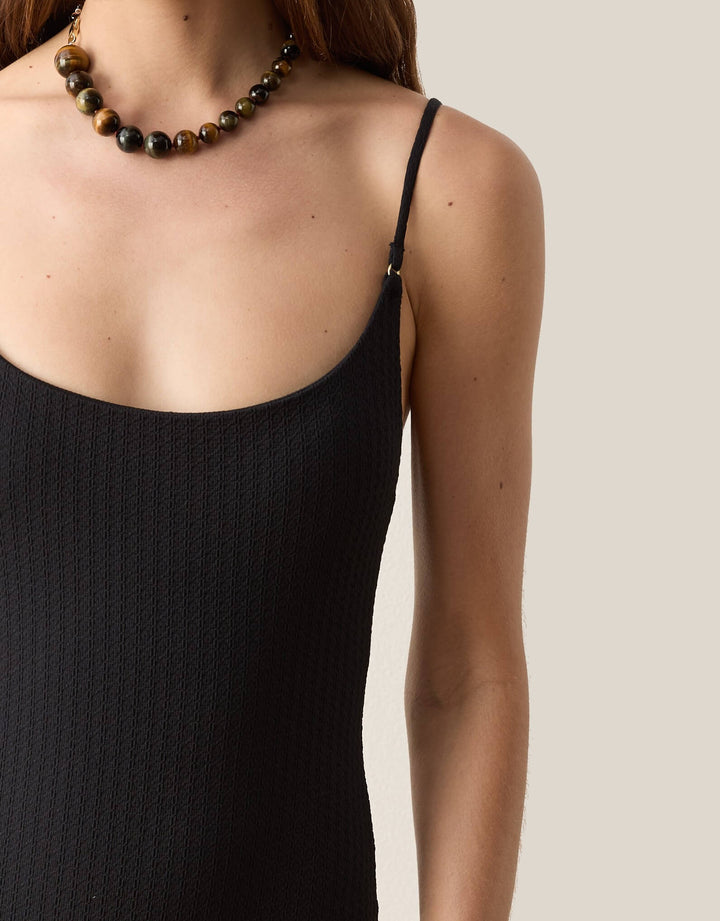 BOTEH RA Nevis One Piece Black swimsuit front details