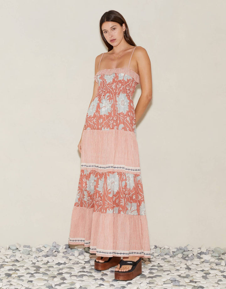 De Flore Shirred Maxi Dress