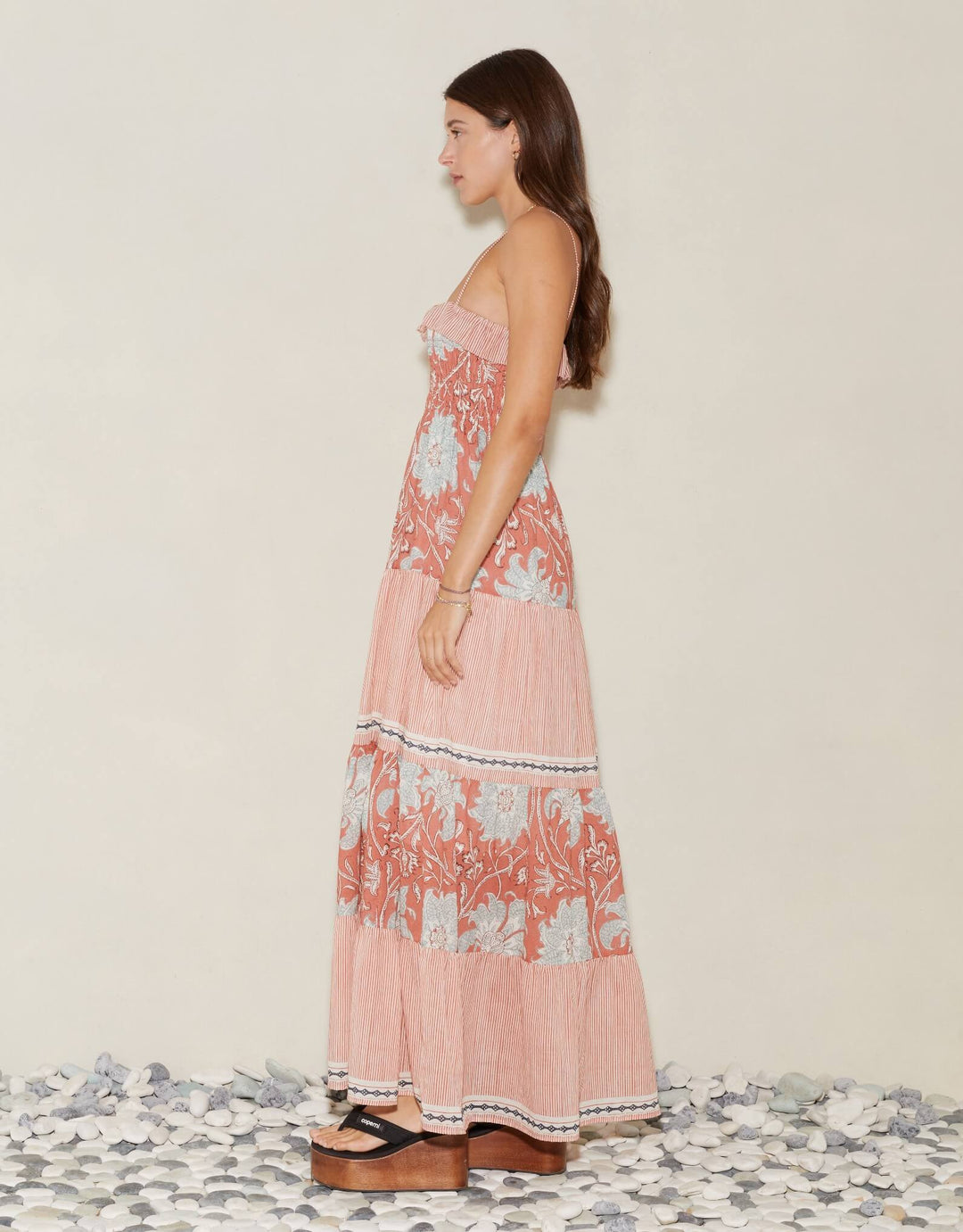 De Flore Shirred Maxi Dress