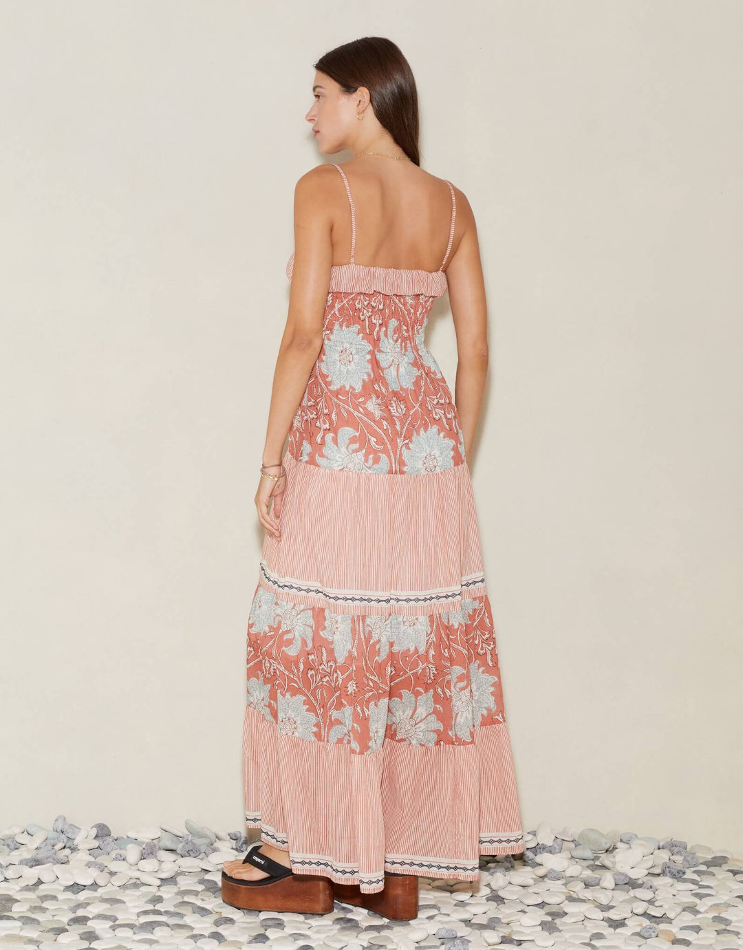 De Flore Shirred Maxi Dress