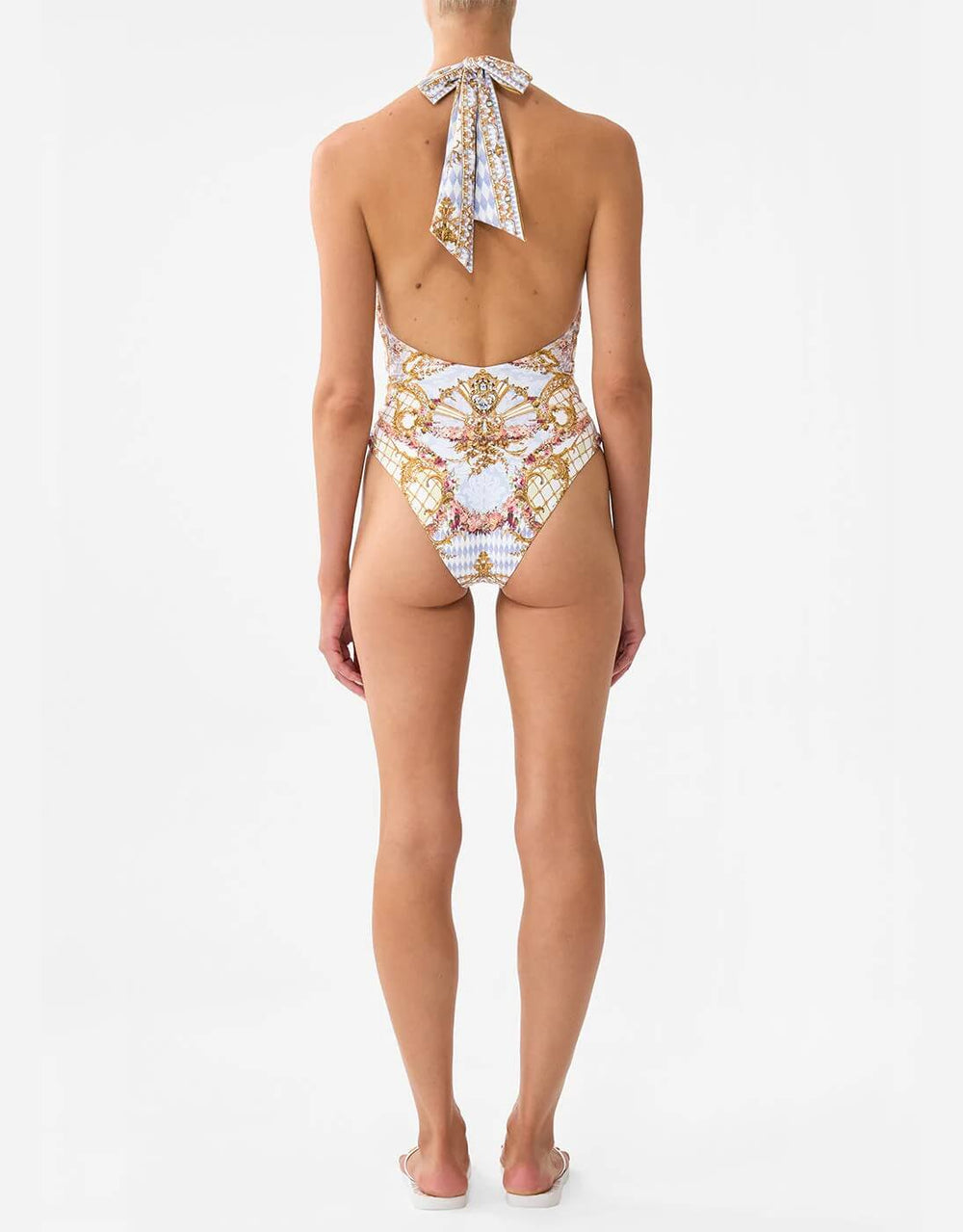 Camilla Plunge Neck Halter One Piece, Throne Games - B-C Cups