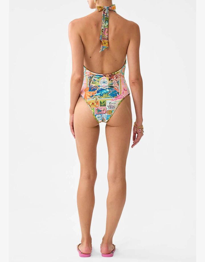 Camilla Salty Splendor Reversible Halter One Piece