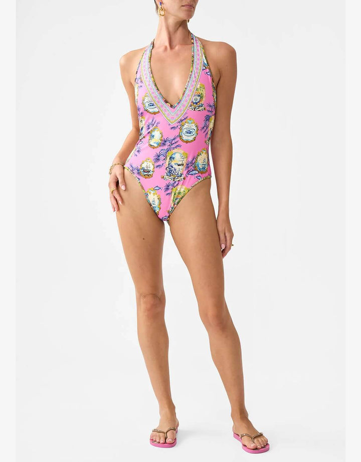Camilla Salty Splendor Reversible Halter One Piece