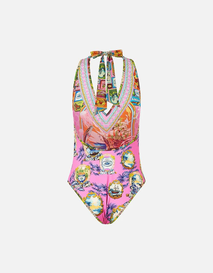Camilla Salty Splendor Reversible Halter One Piece