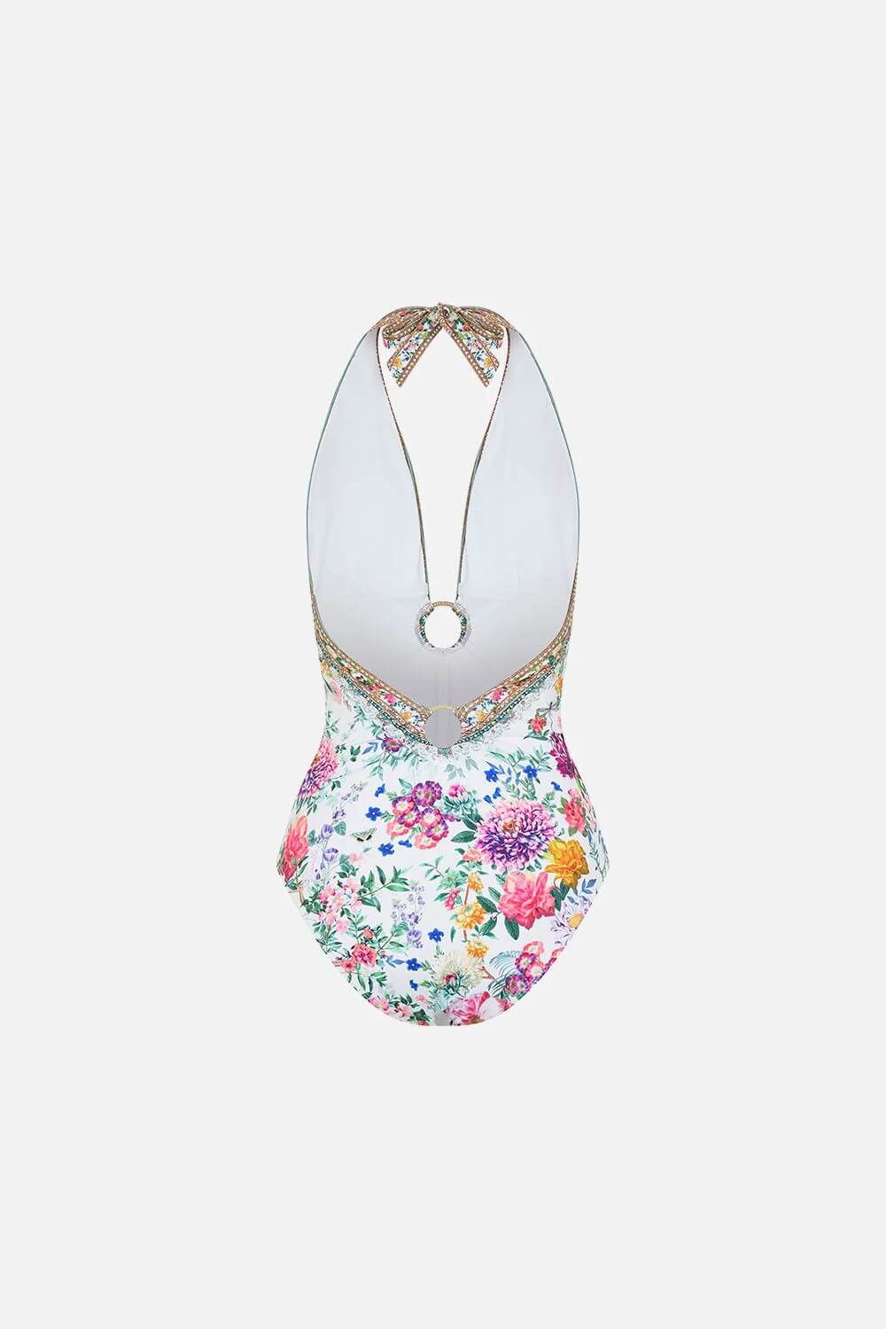 Camilla Ring Detail Plunge V One Piece Swimsuits, Plumes And Parterres