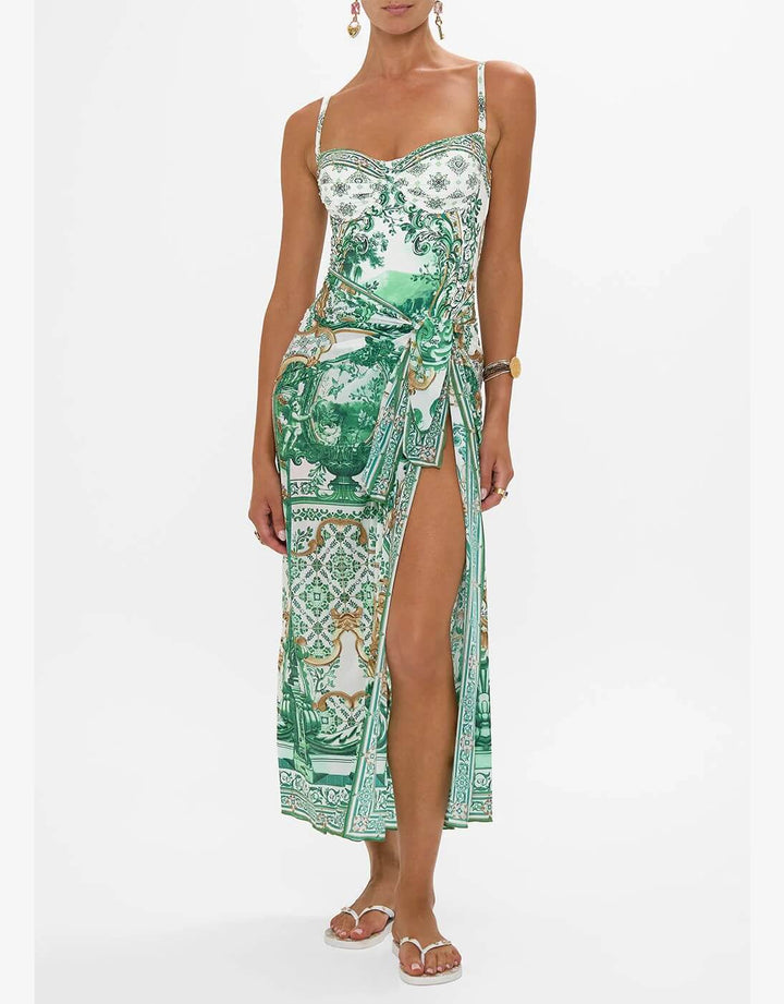 Ruched Cup Underwire One Piece, Corridor of Calm - D Cup
