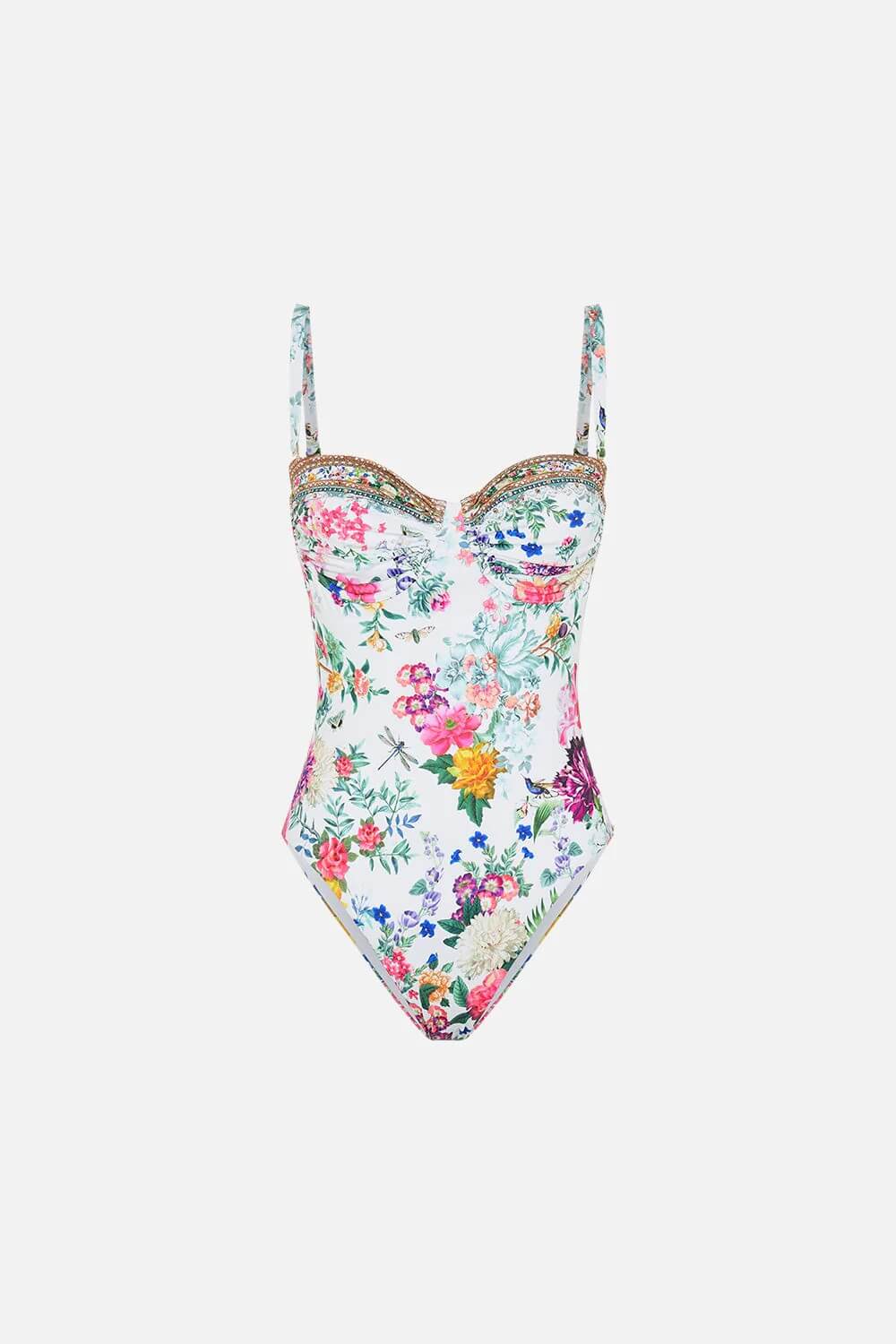 Camilla Ruched Cup Underwire One Piece, Plumes And Parterres
