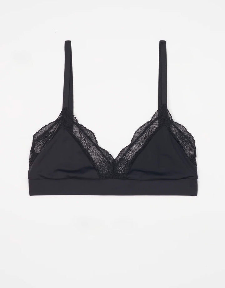lse Lingerie Anemone Soft Triangle Bra and brief in black with lace detail