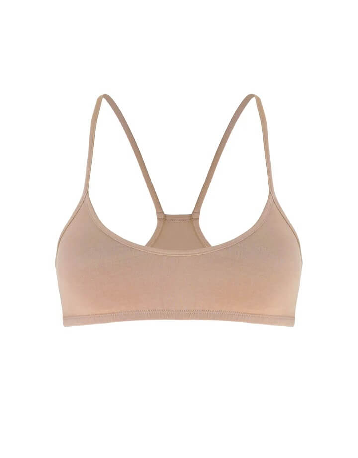 Essential for Zula Franca Racerback Organic Cotton Bralette Ecru