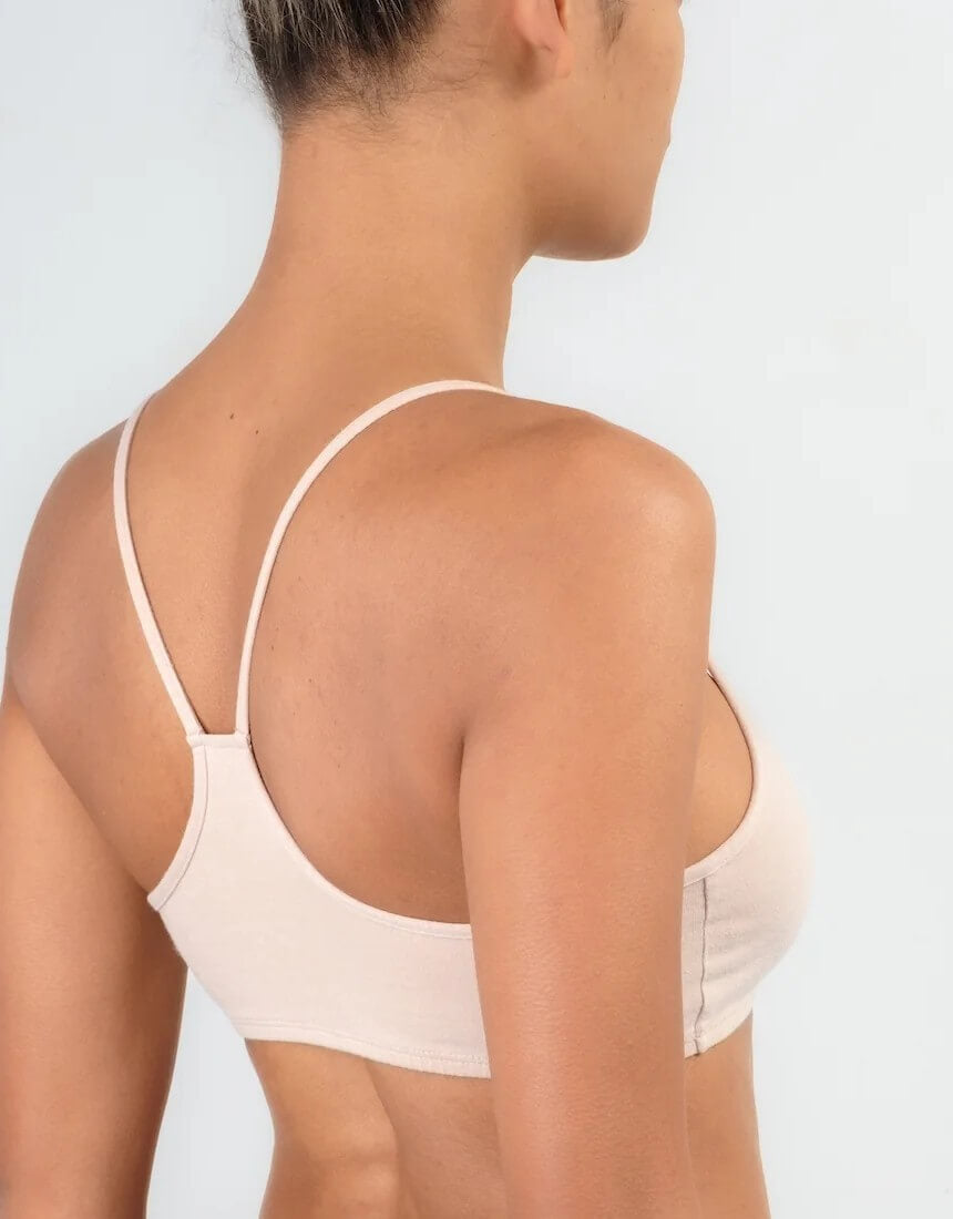 Essential for Zula Franca Racerback Organic Cotton Bralette Ecru