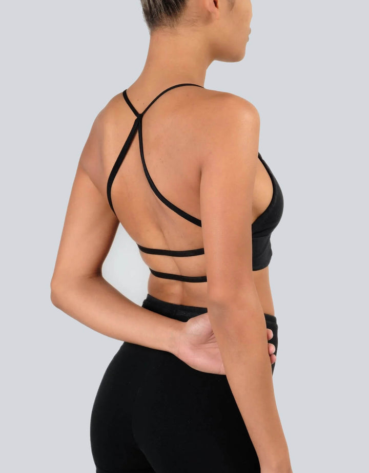 Essentials for Zula Octavia organic cotton bralette black back