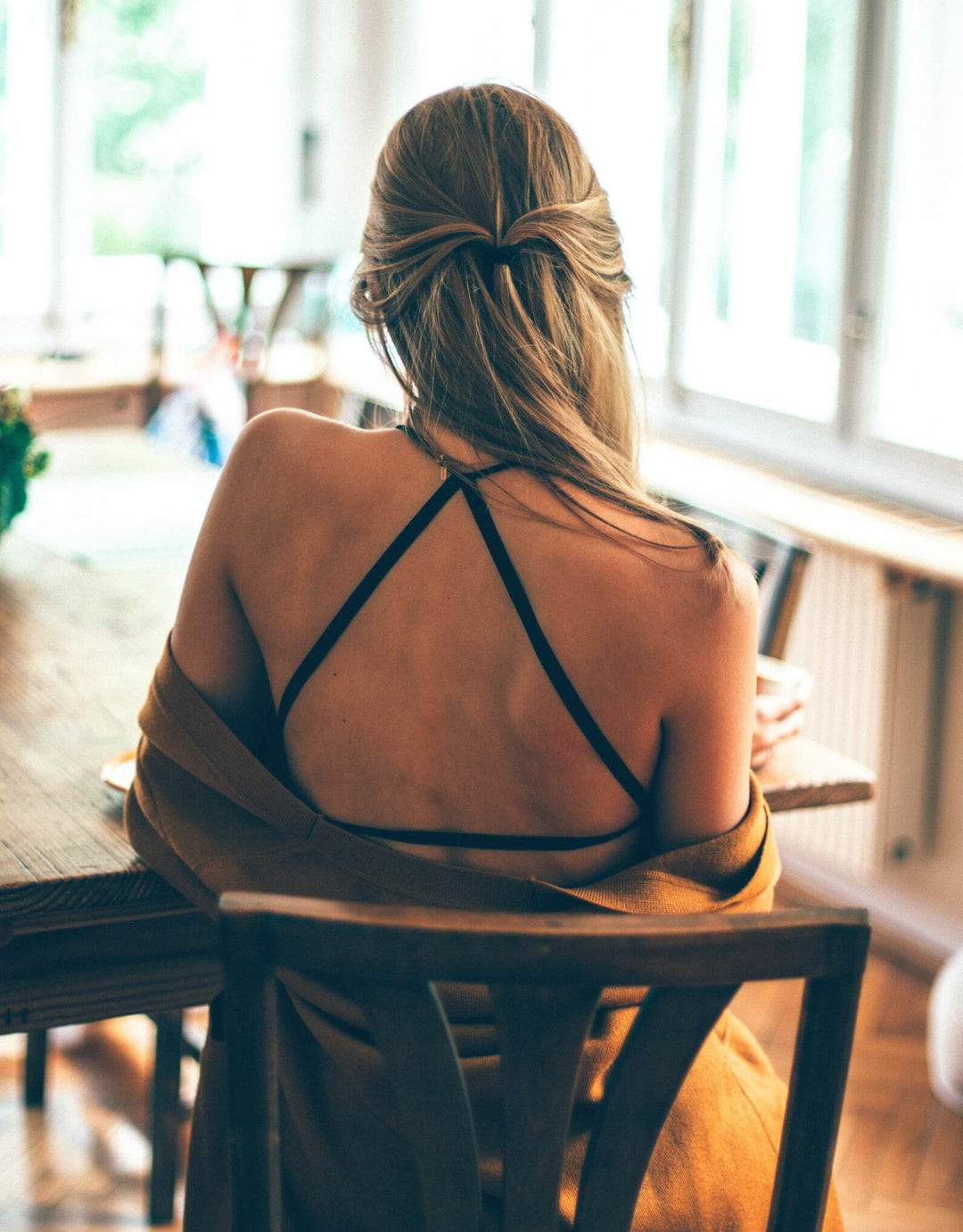 Essentials for Zula Octavia organic cotton bralette black back