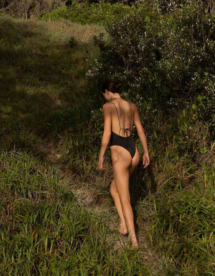 Essentials for Zula Leto one piece swimsuit black