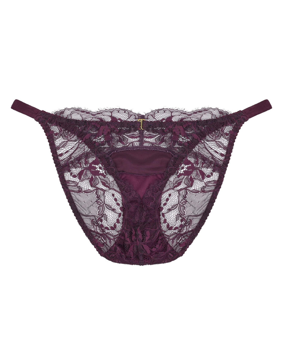 Fleur of England Eliza Ouvert Brief Purple - Luxury European Lingerie