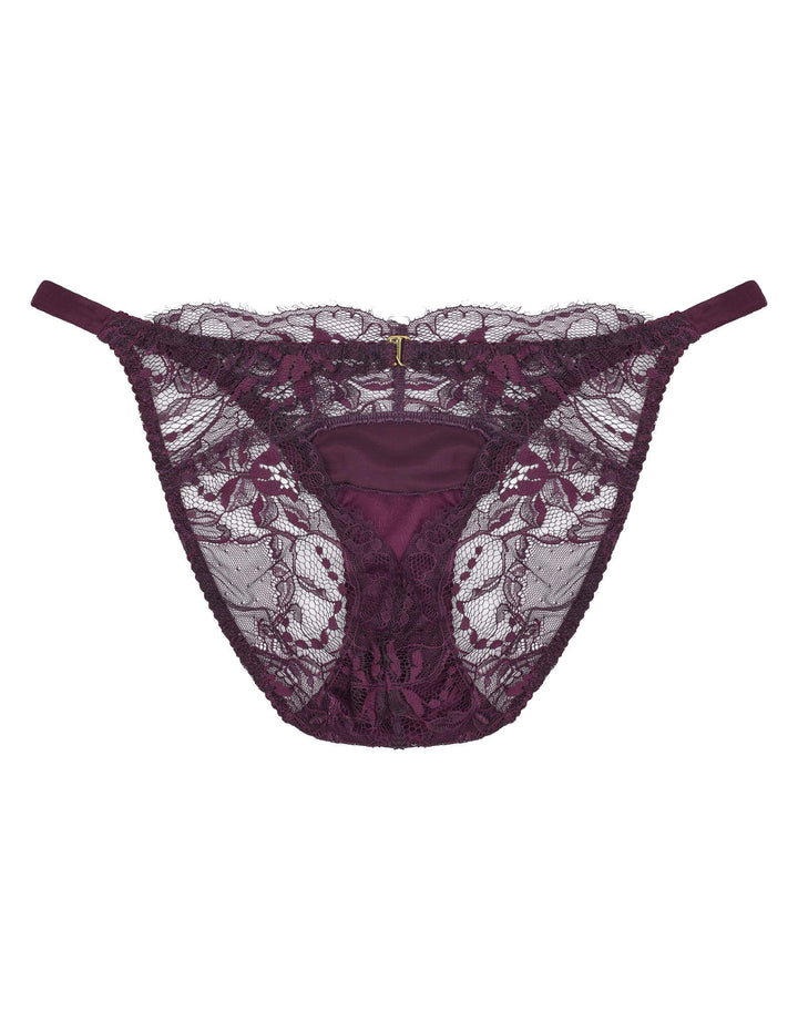 Fleur of England Eliza Ouvert Brief Purple - Luxury European Lingerie