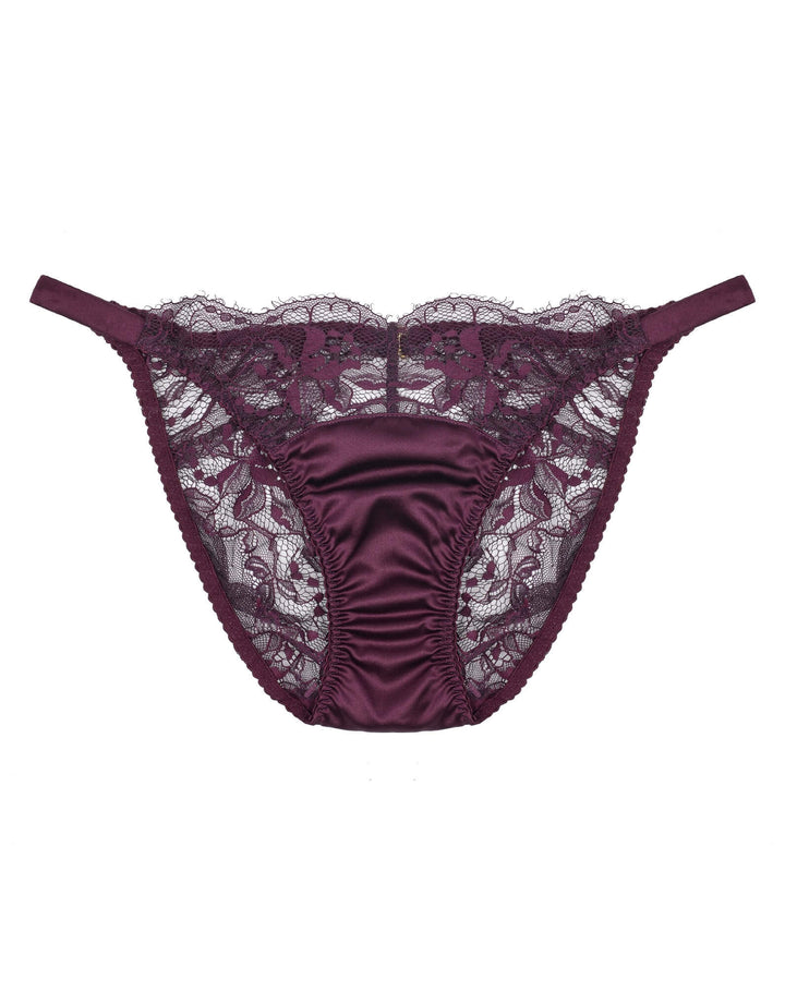 Fleur of England Eliza Ouvert Brief Purple - Luxury European Lingerie