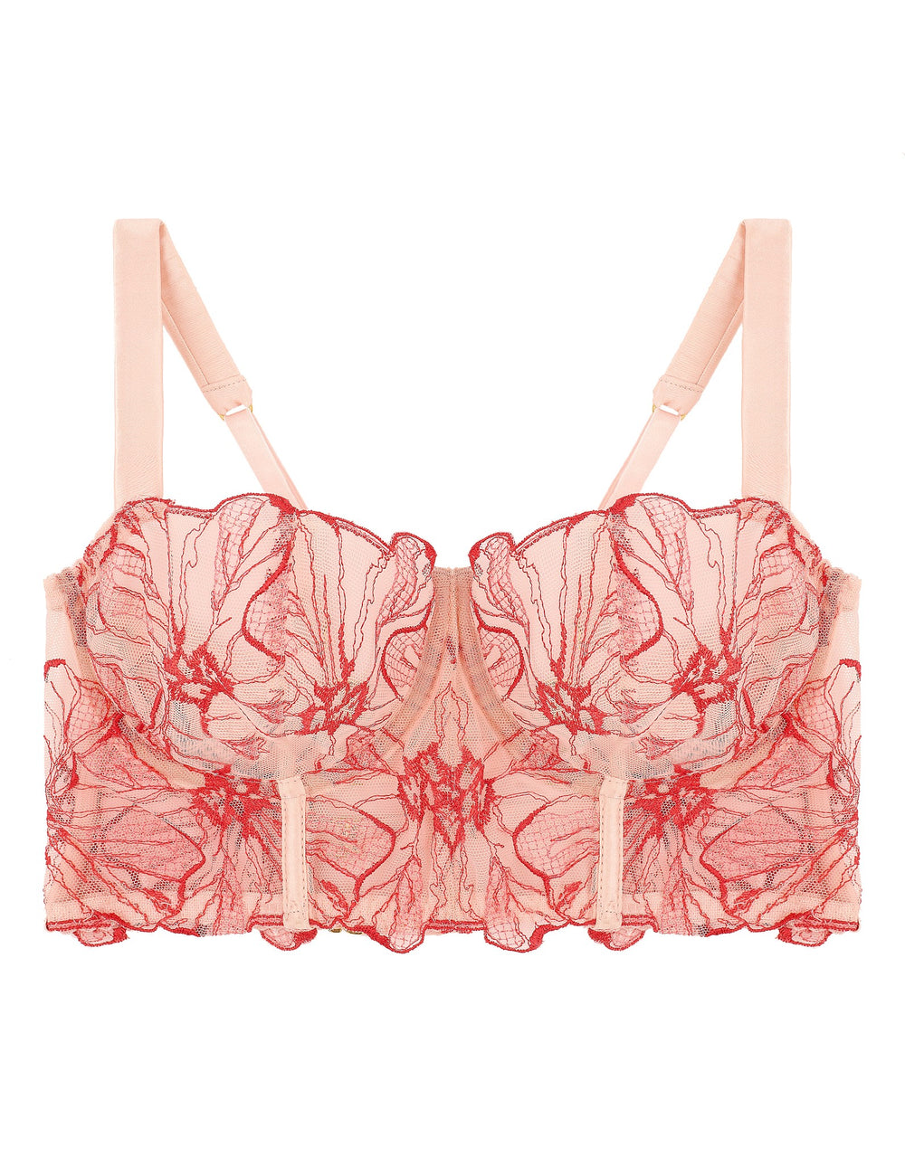 Fleur of EnglandRosa Underwire Longline Bra I Pink luxury lingerie