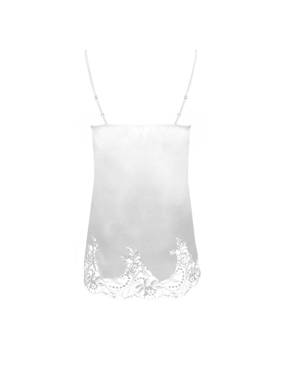 Fleur of England Signature White Silk & Lace Babydoll Chemise