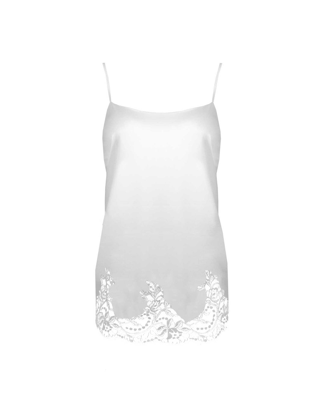 Fleur of England Signature White Silk & Lace Babydoll Chemise