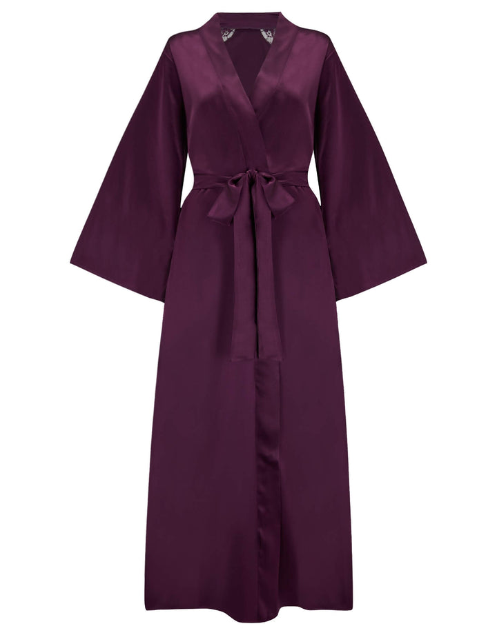 Fleur of England Eliza Long Robe Purple I Luxury European Lingerie