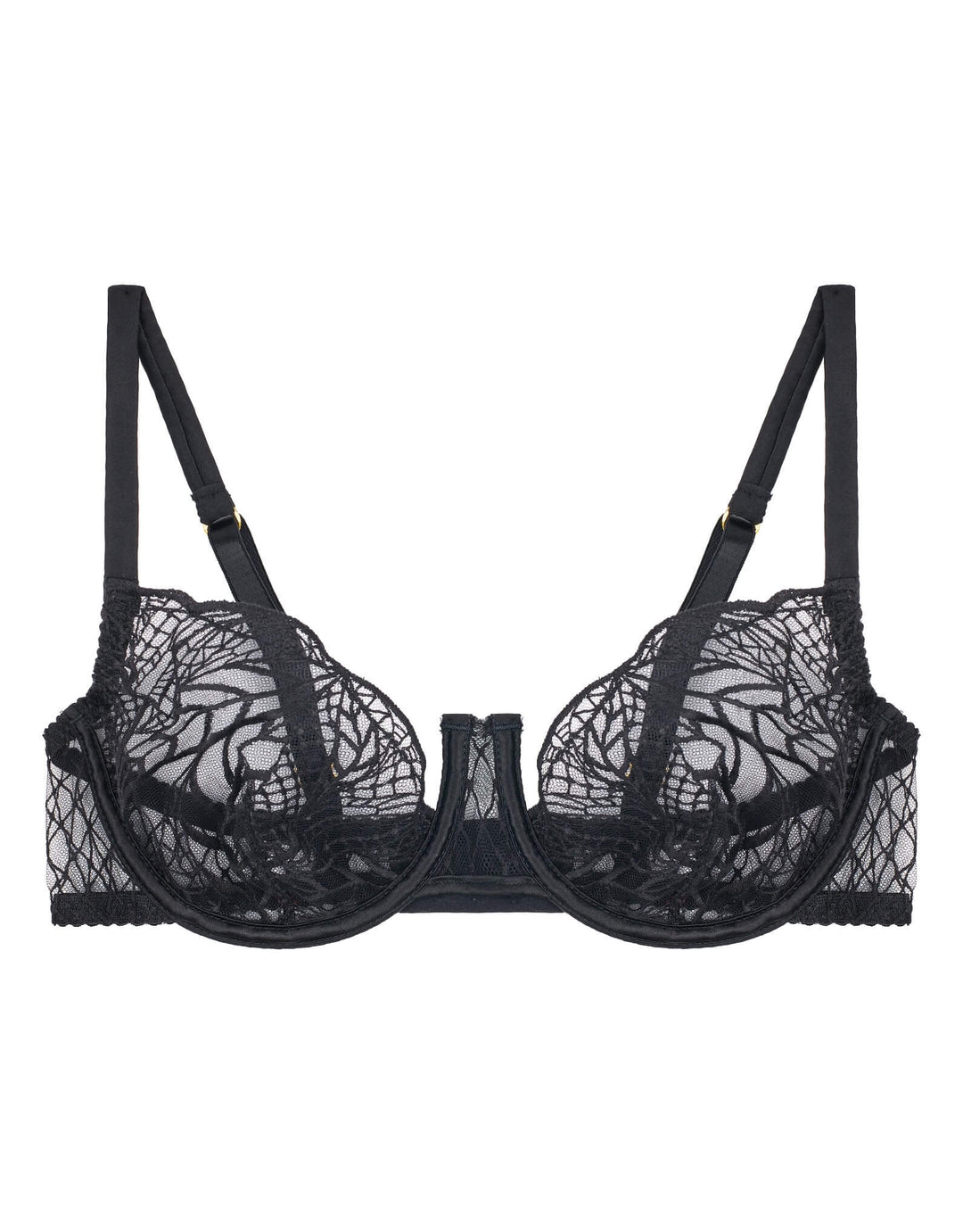 Fleur of England Roxy Demi Bra Black I Luxury Lingerie Gifts