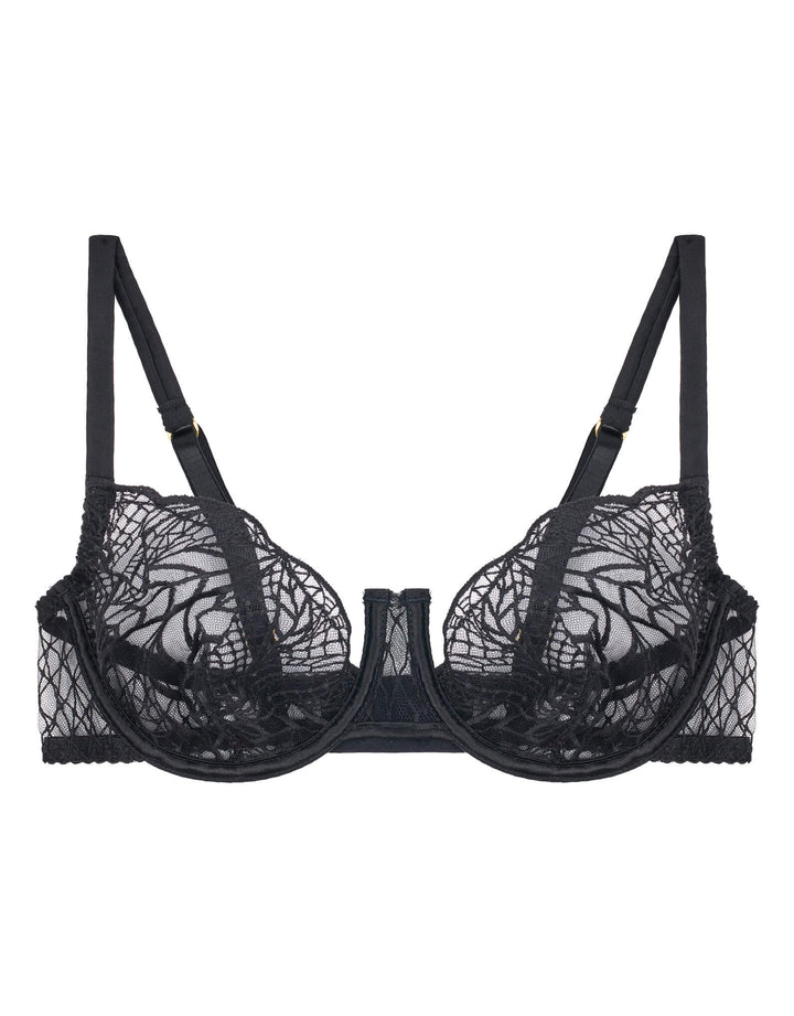 Fleur of England Roxy Demi Bra Black I Luxury Lingerie Gifts