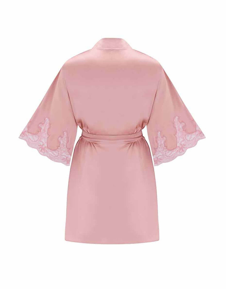 Fleur of England Lyla Pink Silk Short Robe