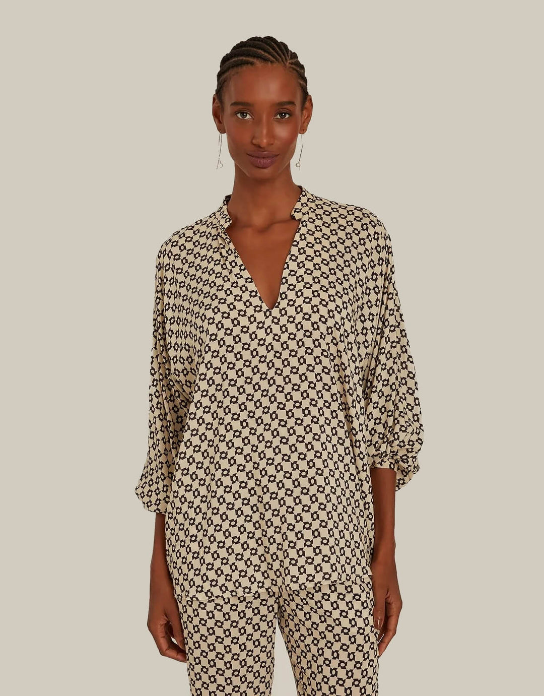 Viscose Voile Blouse in Symmetry Print