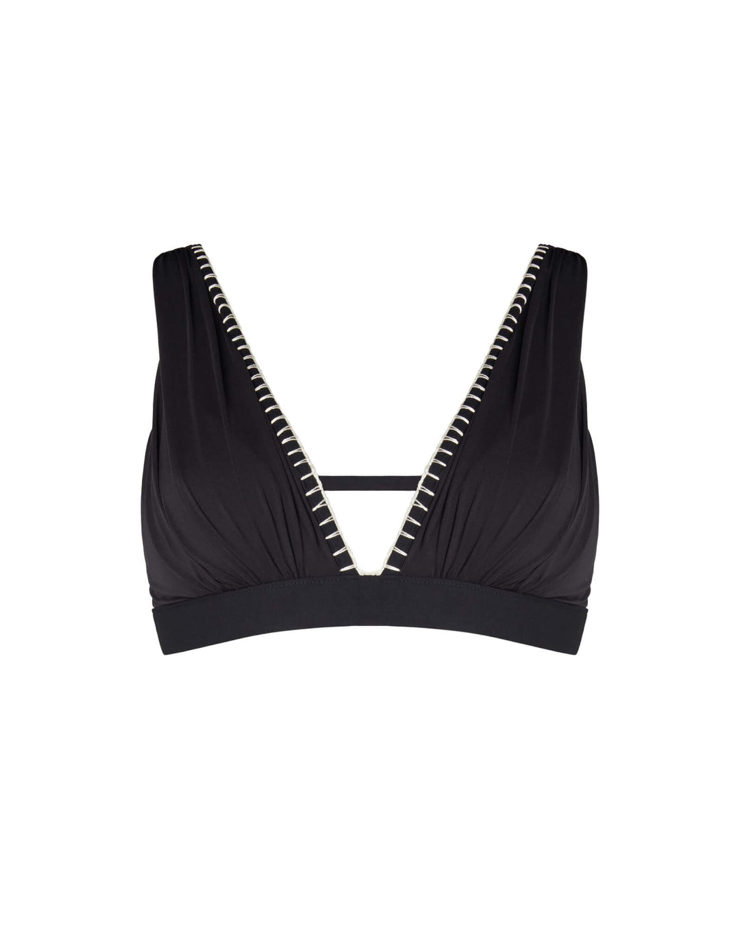 Kióhne Cel Embroidered Bikini Top in Black