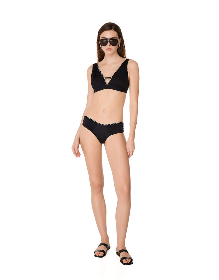 Kióhne Cel Halter Bikini top Miran Low-Rise Bikini Bottoms in Black