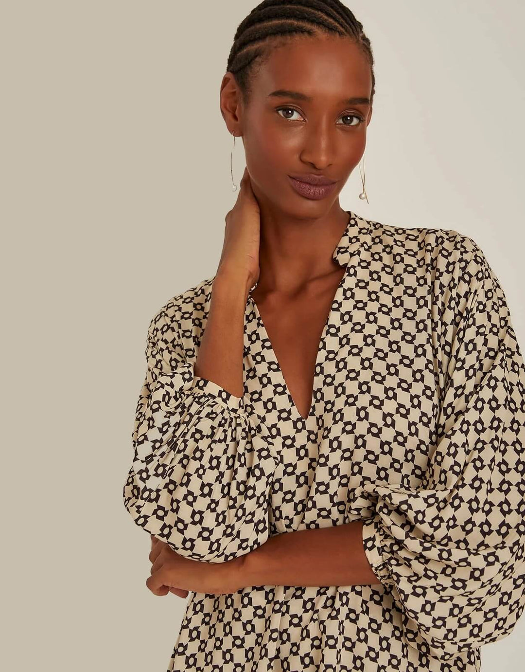 Viscose Voile Blouse in Symmetry Print