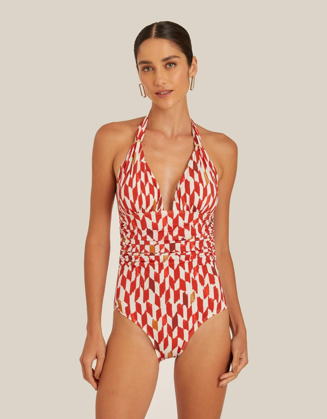 Lenny Niemeyer Halter One Piece Swimsuit Designer Swimwear Jaipur Print