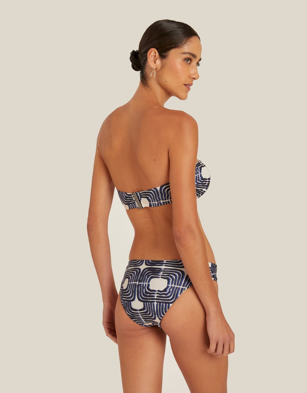 Lenny Niemeyer Bandeau Bikini Top Blue Paros Print