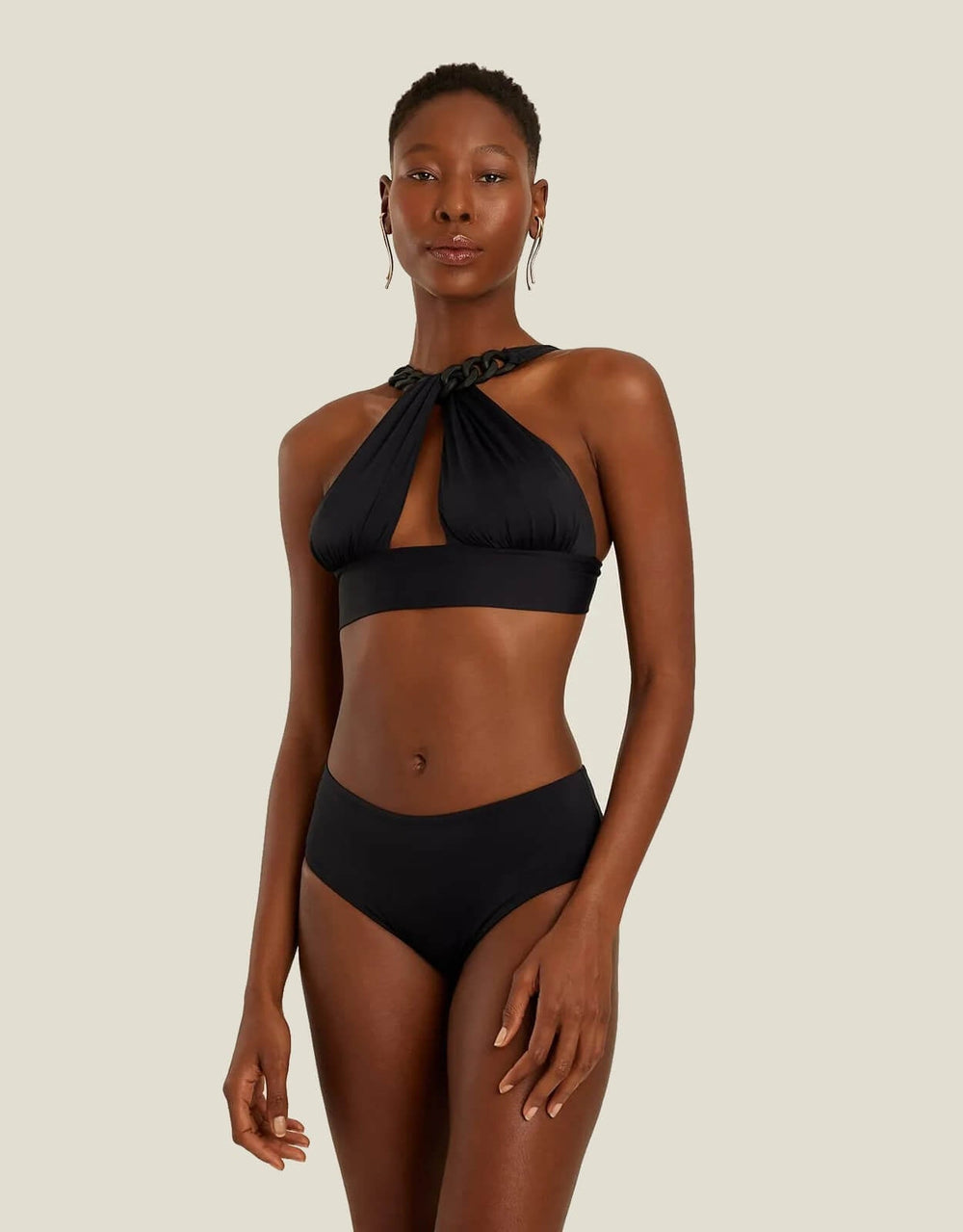 Lenny Niemeyer Bio Chain High Bikini Top Black 