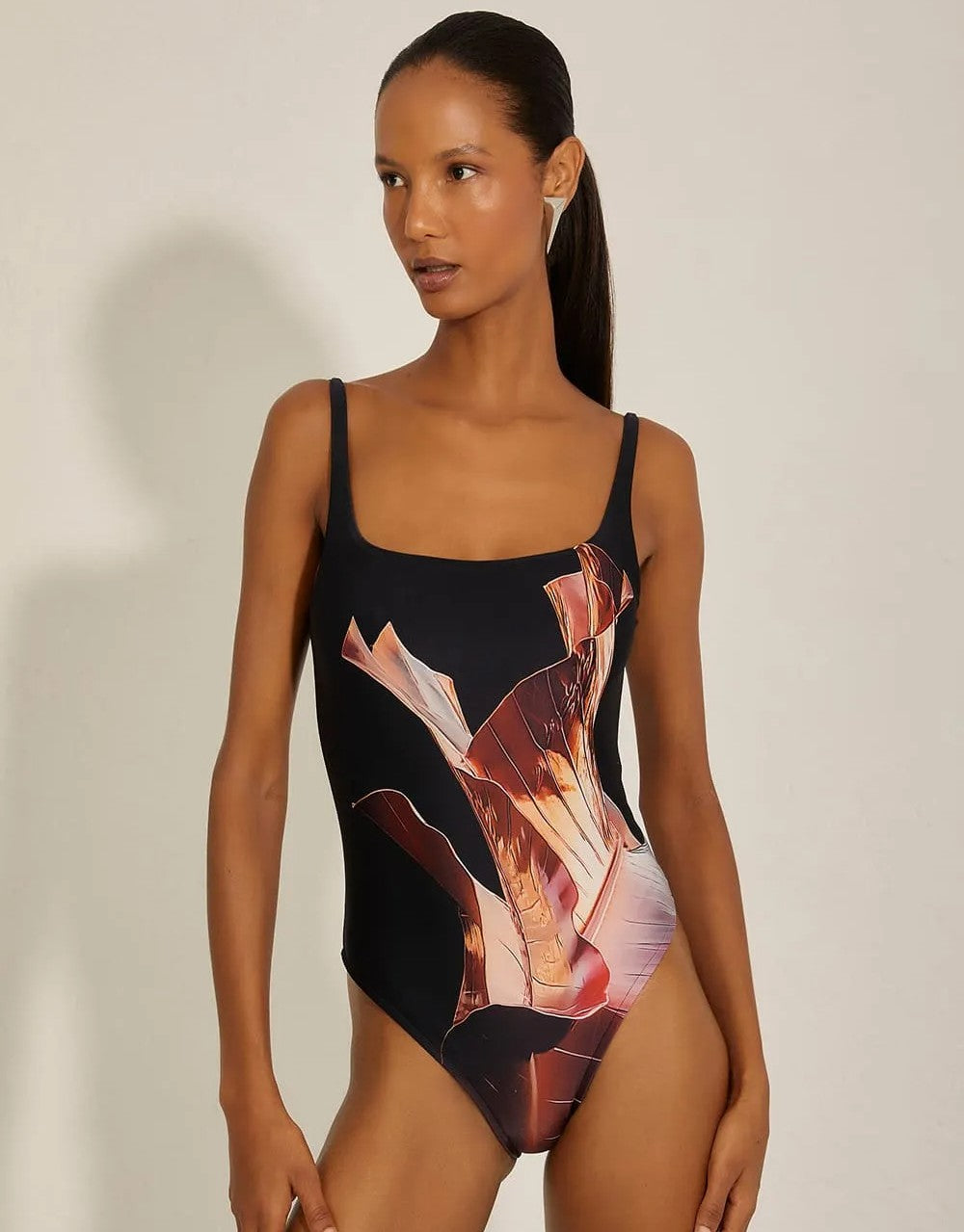 Classic One Piece Swimsuit Hibiscus