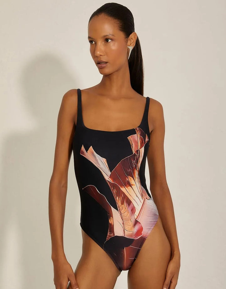 Classic One Piece Swimsuit Hibiscus