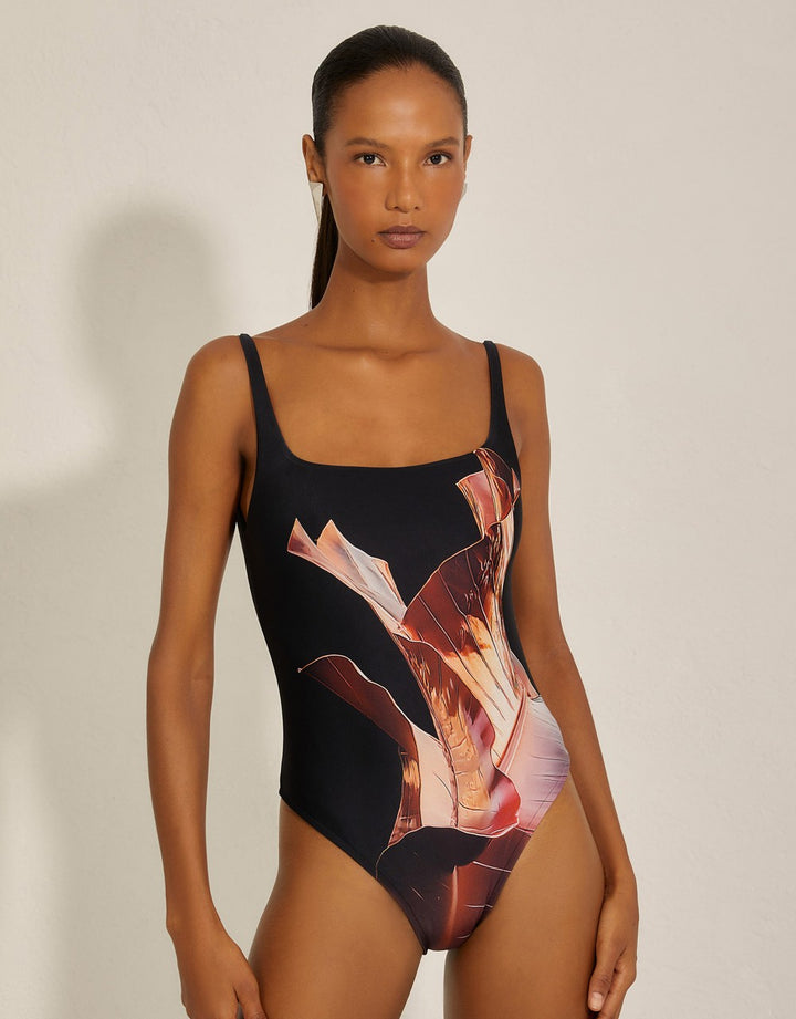 Classic One Piece Swimsuit Hibiscus