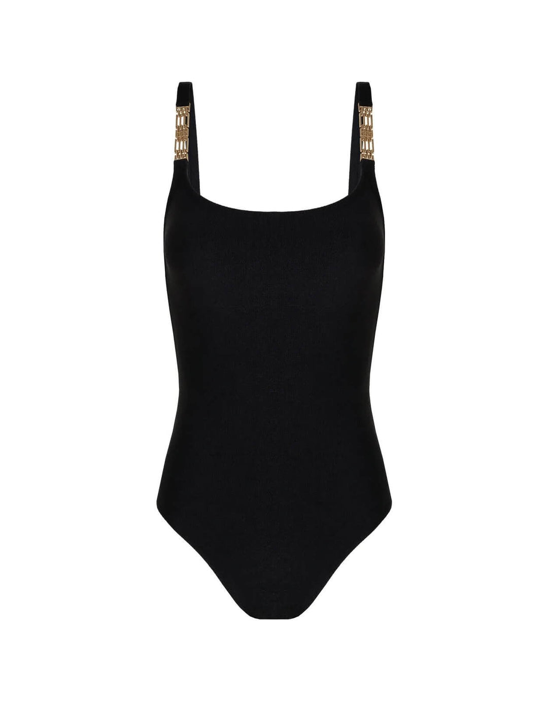 Lenny Niemeyer Black Detail Classic One Piece with gold chain straps