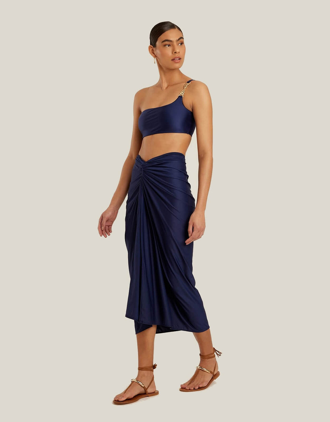 Lenny Niemeyer Sarong Cover Up Tidal Navy Womens Blue Cover Up