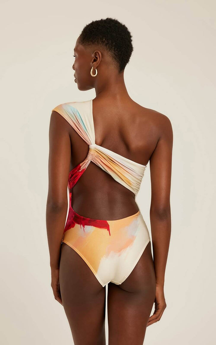 Lenny Niemeyer Loop Shoulder One Piece Swimsuit Flora Red 